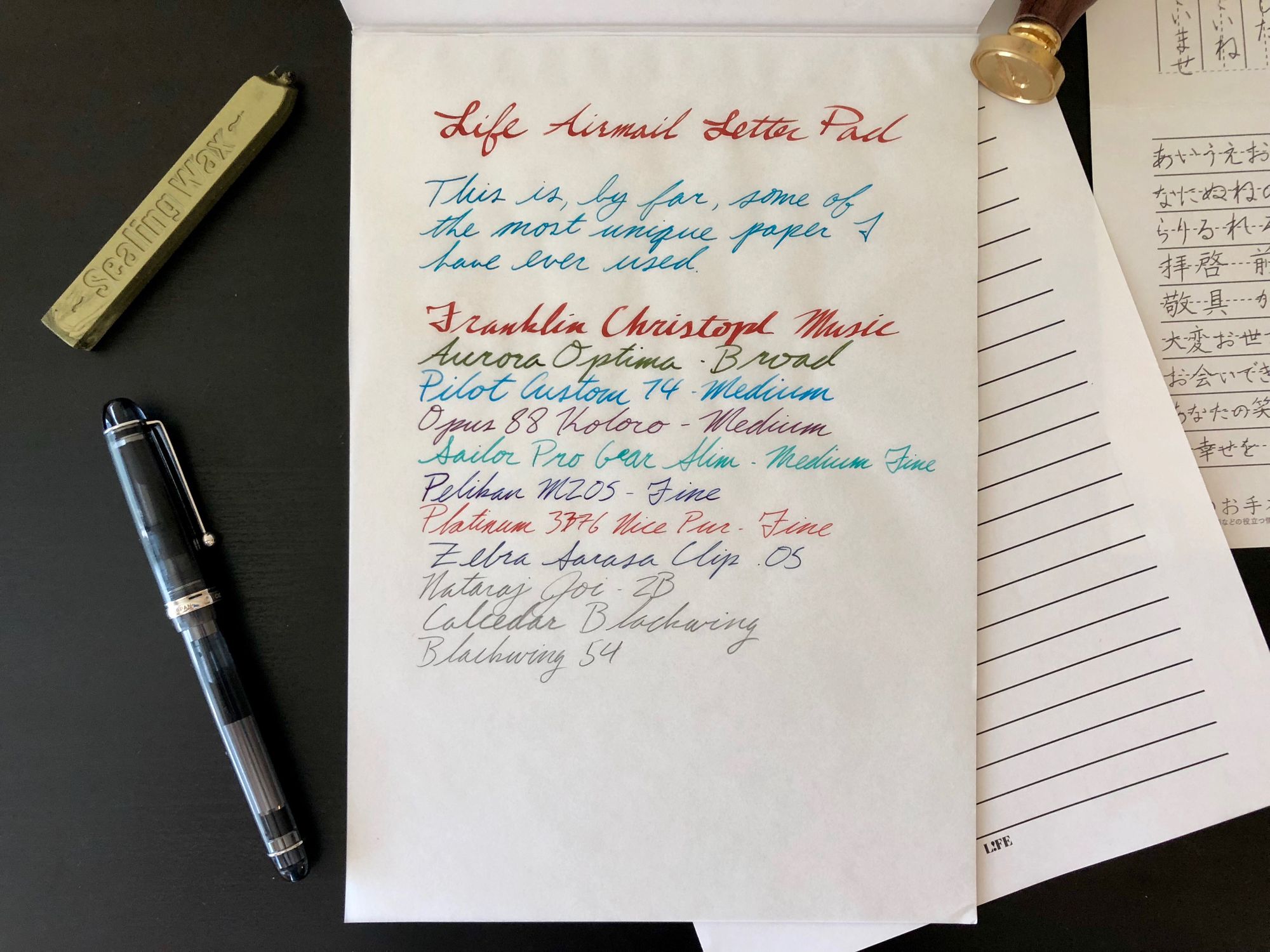 Life Airmail Paper- nearly translucent and shows all the best qualities my  inks have to offer. Can't believe I'm just discovering it, I'm in love! :  r/fountainpens